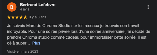 Extrait d’avis Google